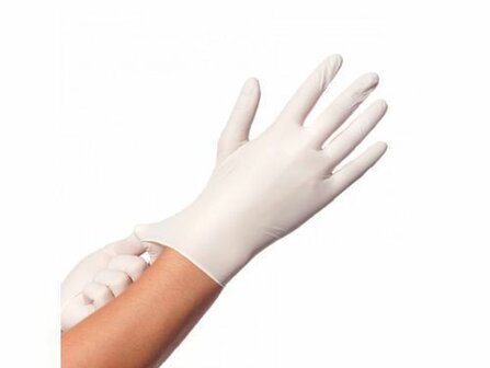 Vinyl Disposable handschoen wit/transparant Poedervrij maat XL 100st