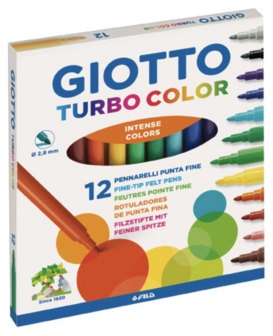 Viltstiften Turbo Color - dun - 12x - assorti