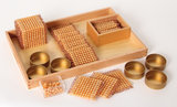 Gouden materiaal onderdelen - Kistje met 9 Kwadraten - Losse kunststof kralen