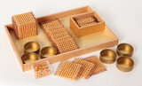 Gouden materiaal onderdelen - Kistje met kubus - Losse kunststof kralen