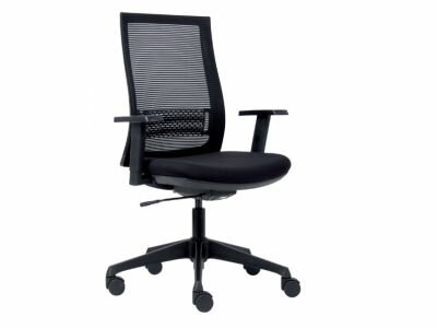 Bureaustoel | EuroSeats | Canillo 002 | Net | Zwart | Lendensteun