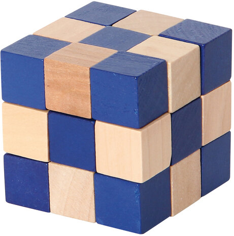 Dobbelsteenslang - 3x3x3 - 5,4 cm - blauw